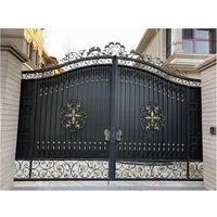 New design Driveway Gate high quality wrought iron gate Galvanized Metal Model Entrance Gate Single Main Door Exterior Iron Gate