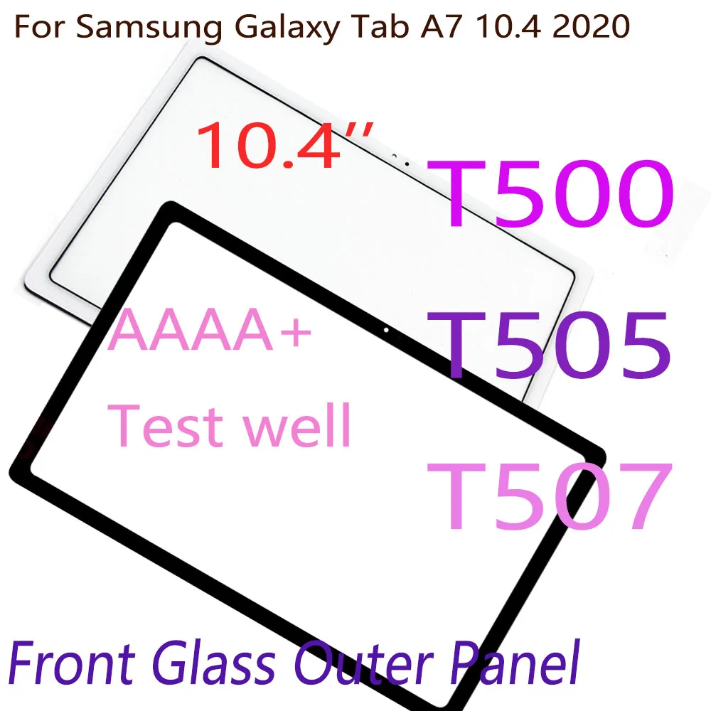 1Pcs Front Glass For Samsung Galaxy Tab A7 2020 T500 T505 T507 Outer Panel Screen Lens Replacement not LCD No Touch Digitizer