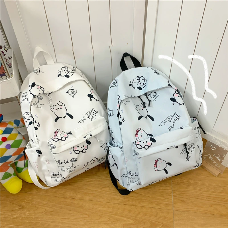 

Sanrio Shoulder Bag Pochacco Kawaii Cartoon Student School Bag Outdoor Cute Travel Large Capacity Storage Bag Toys Girls
