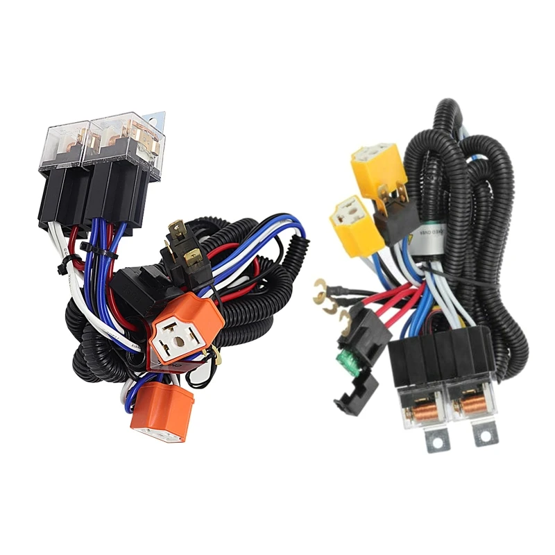 

Car H4 Headlight LED Light Bar Wire Wiring Harness Relay Loom Cable Kit