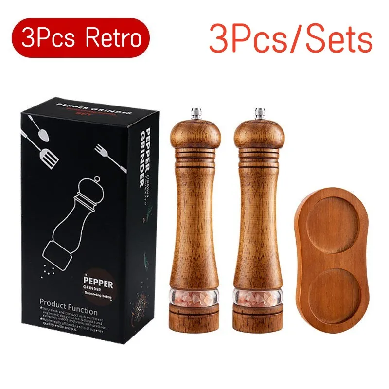 

Деревянная мельница для соли и перца 8"Wooden Salt and Pepper Grinder Set