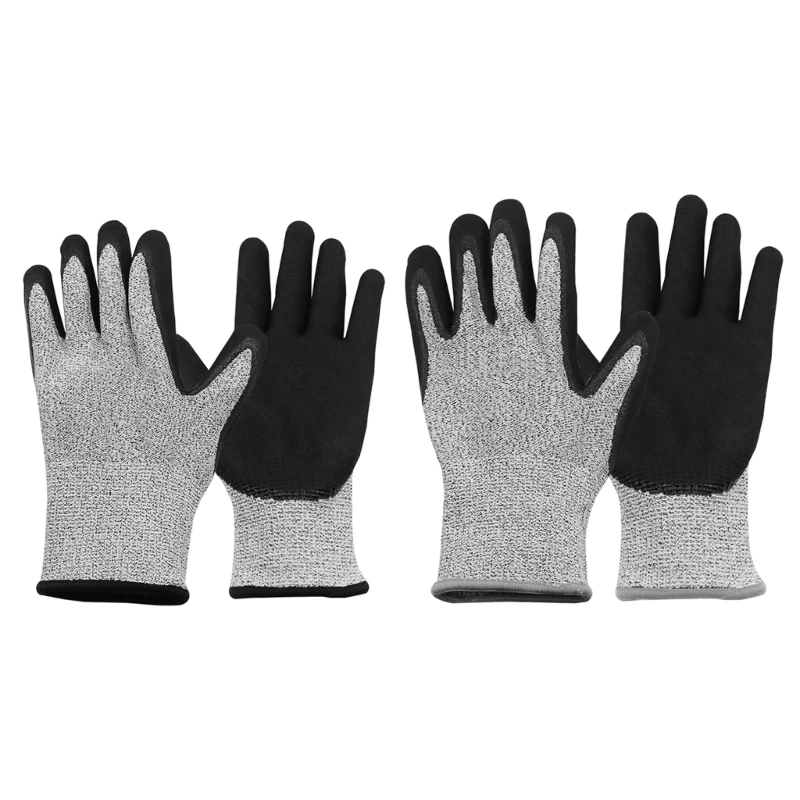 

L21C 1Pair Glove Anti-Cutting HPPE Glove Nitrile Frosted for Glass Working Wood