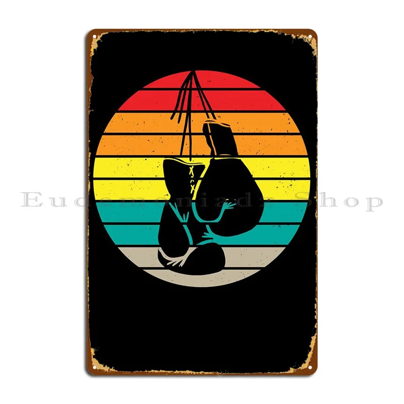 

Boxing Gloves Retro Sunset Metal Sign Mural Garage Garage Classic Tin Sign Poster
