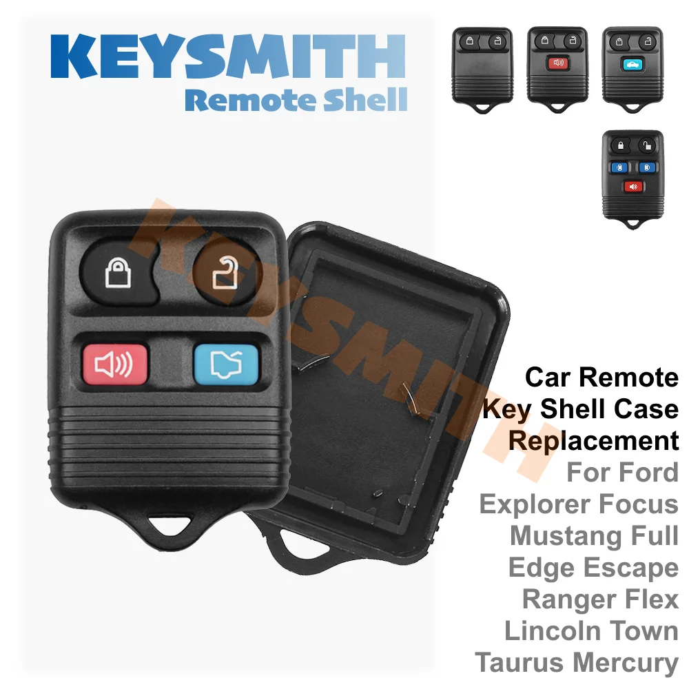 Фото Корпус дистанционного ключа KEYSMITH для Ford Mustang, Focus, Lincoln LS, Town Car, Mercury Grand Marquis, Sable, чехол для брелока с 2, 3, 4, 5 кнопками. №1
