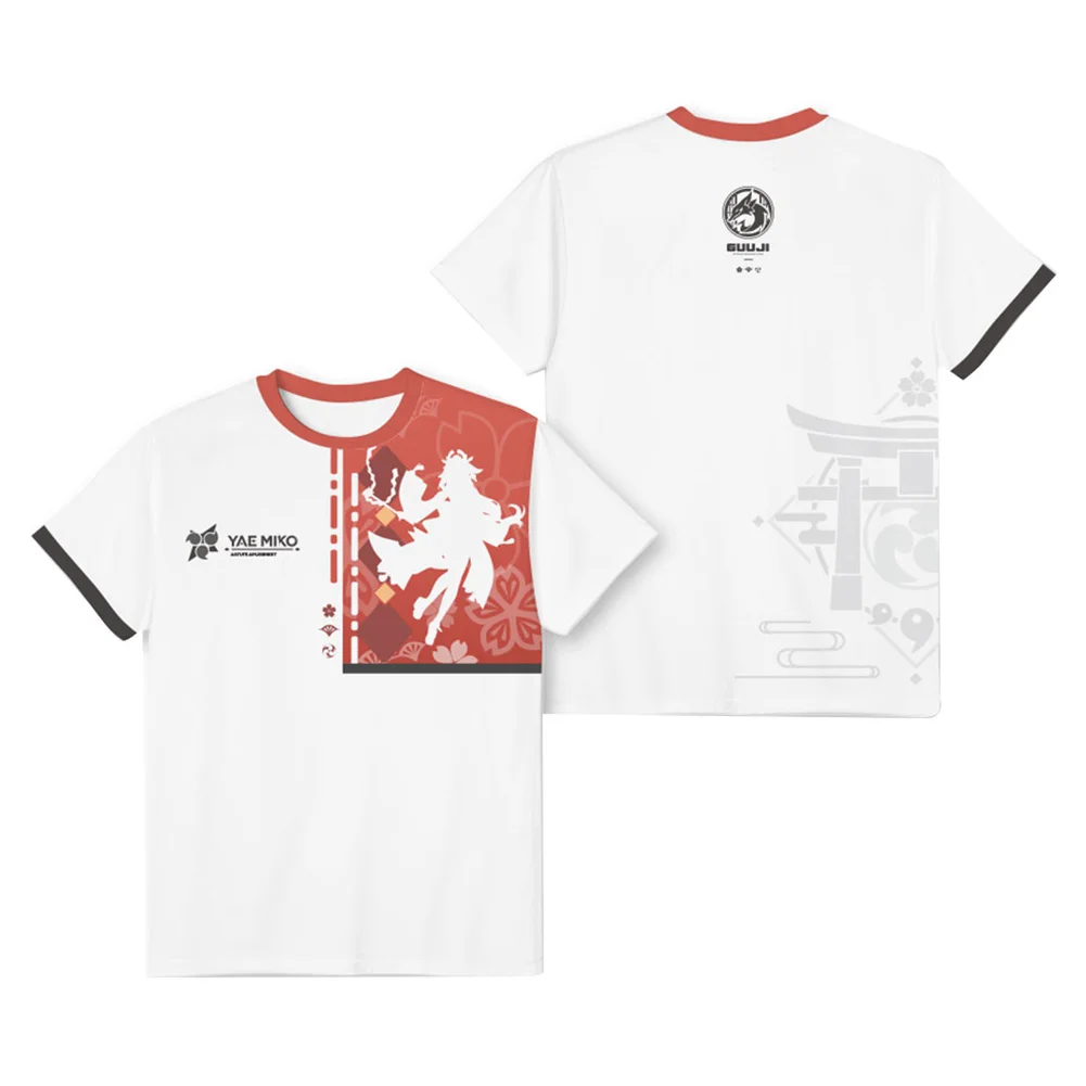 

Genshin Impact Yae Miko Cosplay T-shirt 3D Print Men Women Casual Short Sleeve Shirt