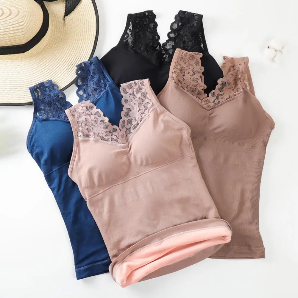 

Модный женский зимний жилет, утепленный женский топ, кружевное съемное нижнее белье со съемными подкладками, зимнее нижнее белье, сохраняющ...