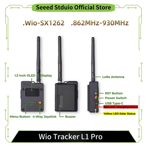 Плата Wio Tracker L1 Pro, 1,3-дюймовый OLED-дисплей, корпус и аккумулятор с 3D-принтом, LoRa 868MH (862–930 МГц), nRF52840, L76K GPS