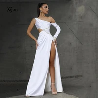xijun dignified bead one shoulder puff prom dresses gorgeous corset bodycon party dresses ruched high split evening dresses diy