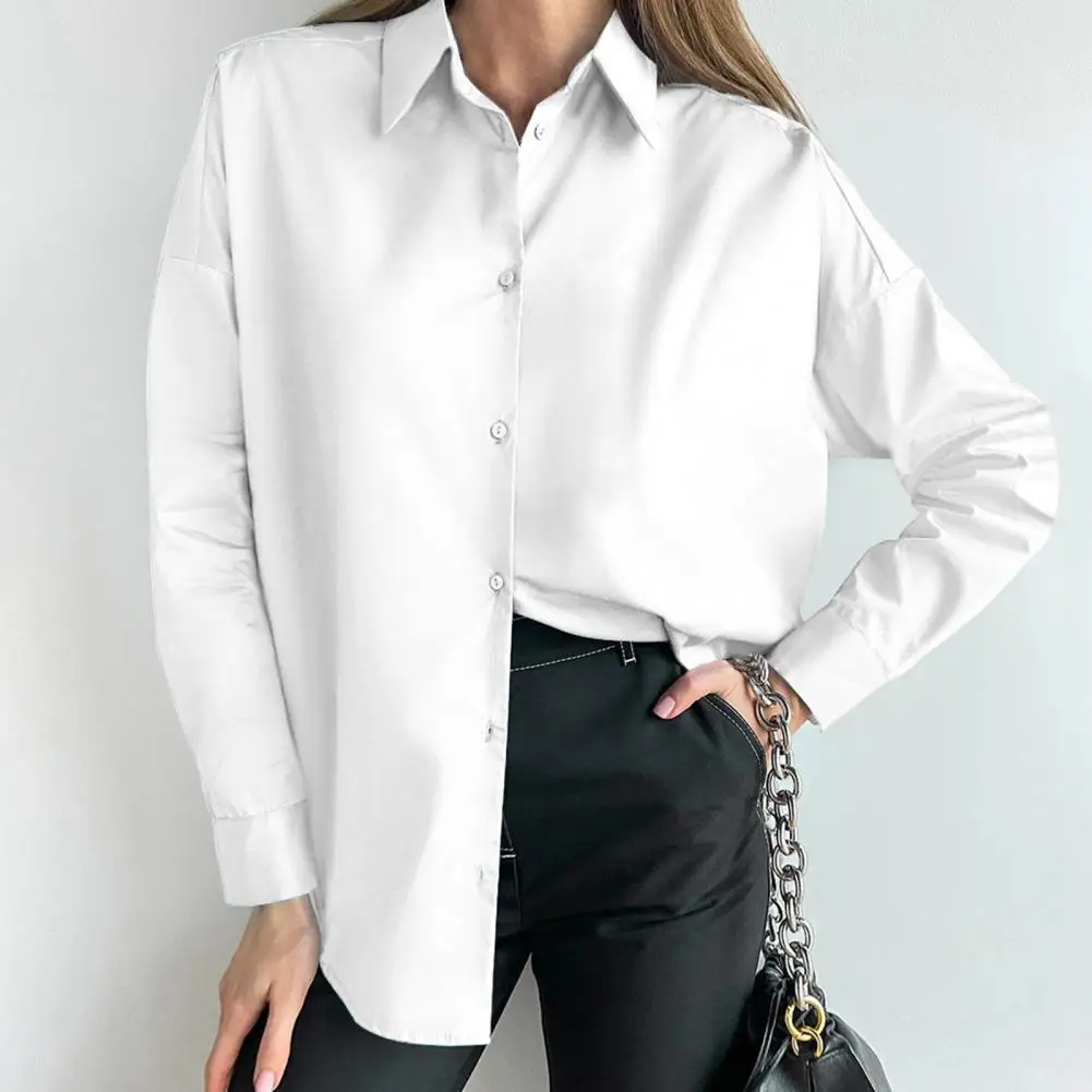 

Long Sleeve Anti-fade Fashionable Patchwork Color Print Office Top Workwear