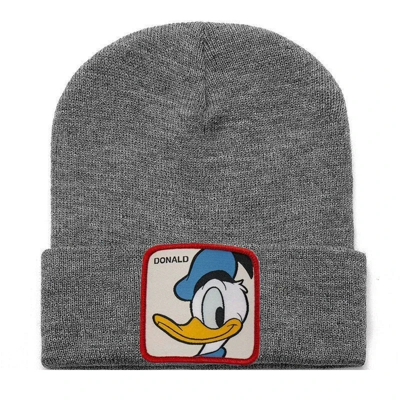 Осень-зима аниме мультфильм Дисней Дональд Дак теплая вязаная шапка для женщин и