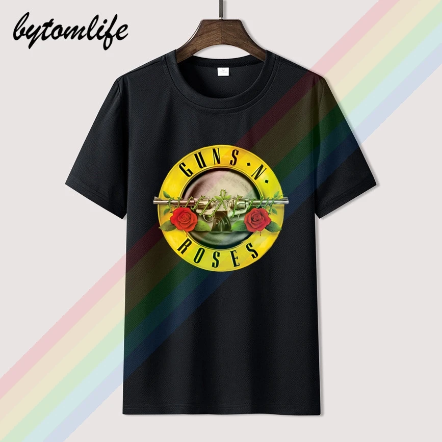 

Guns N Roses T Shirt Men's Summer Black 100% Cotton Short Sleeves Popular Normal Tee Shirts Tops Tee