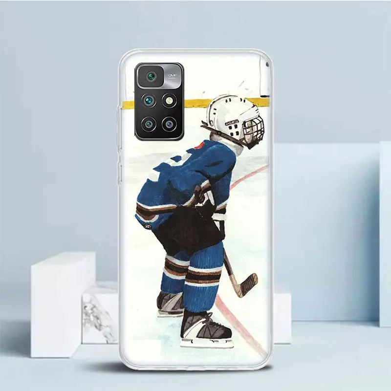 Мягкий спортивный чехол для каток хоккея с рисунком Redmi 12 12C 10 10A 10C 9 9A 9C 9T телефона 8