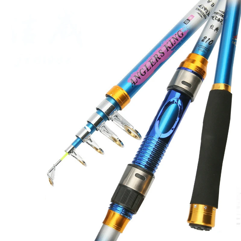 Multicolored Fashion Telescopic Fishing Rod Carp Pesca Power Hand Rod Super Hard Ultra Light Throwing Stream Seapole 2.1-3.6m enlarge