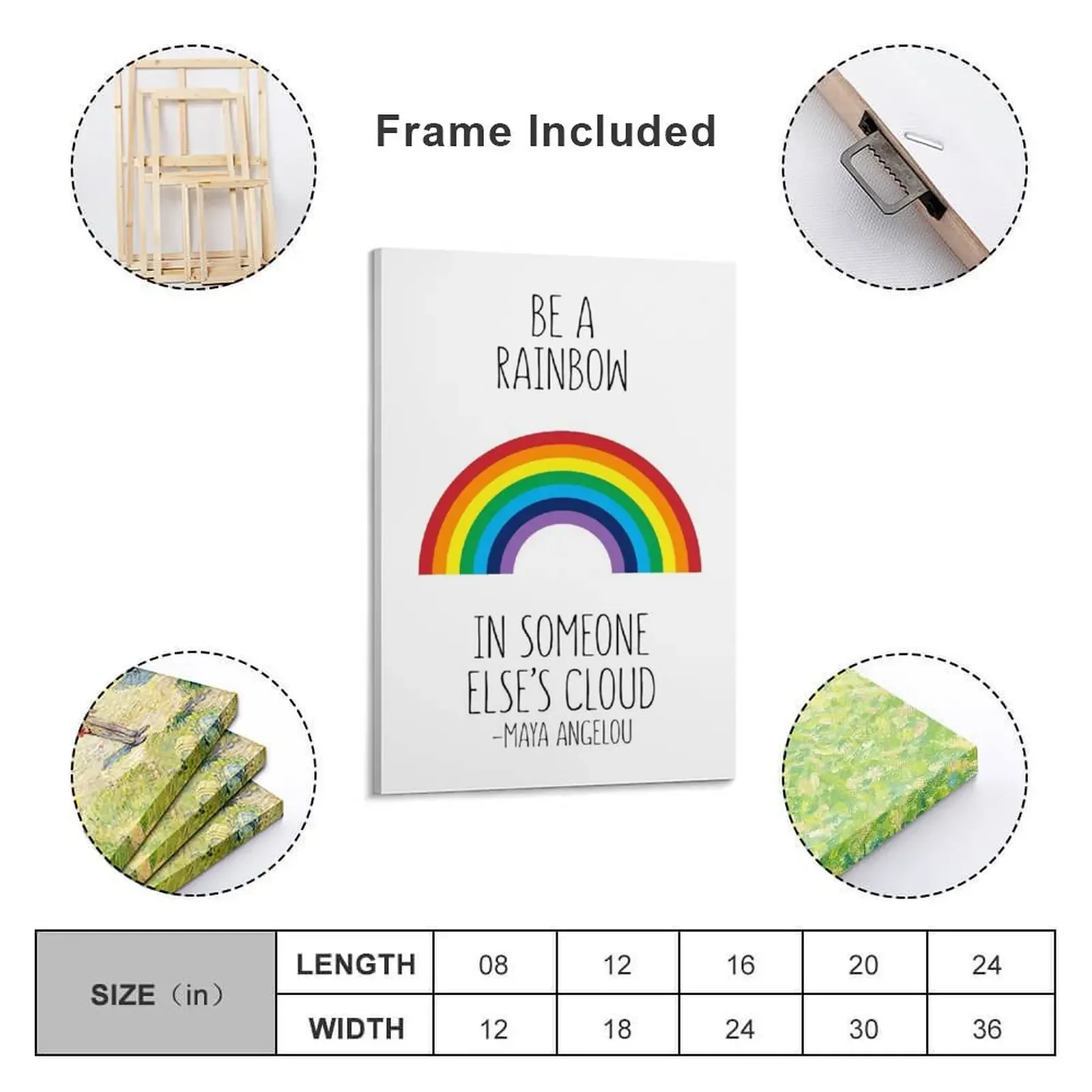 Печать на холсте &quotБудьте радугой в чьем-то облаке&quot