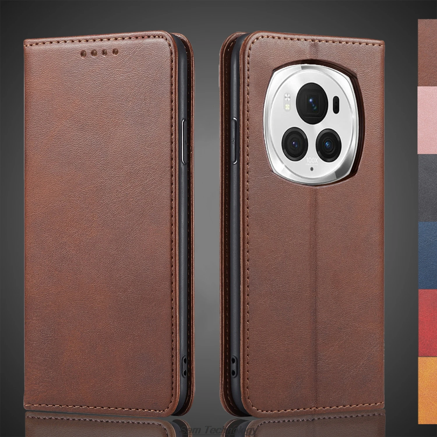 Кожаный чехол с магнитным притяжением для Huawei Honor Magic 6 Pro кобура откидной крышкой