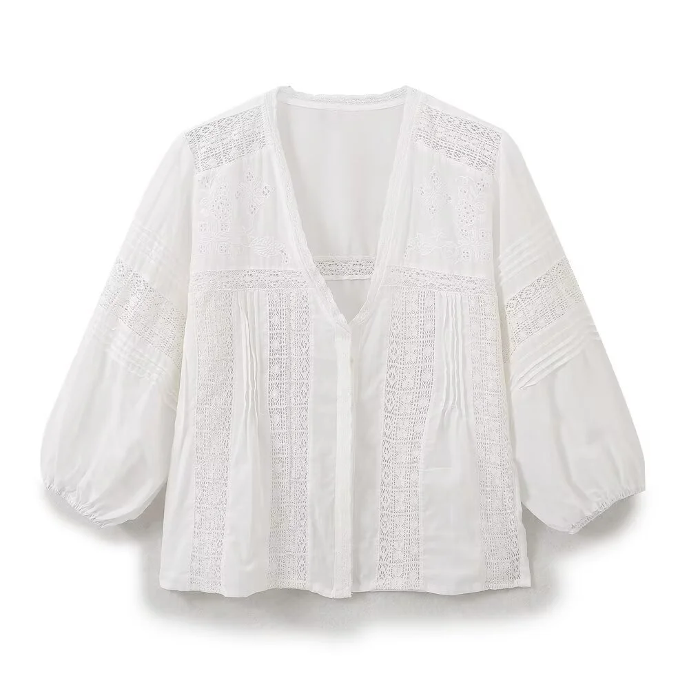 Zach Ailsa женская элегантная белая вязаная свободная повседневная рубашка с