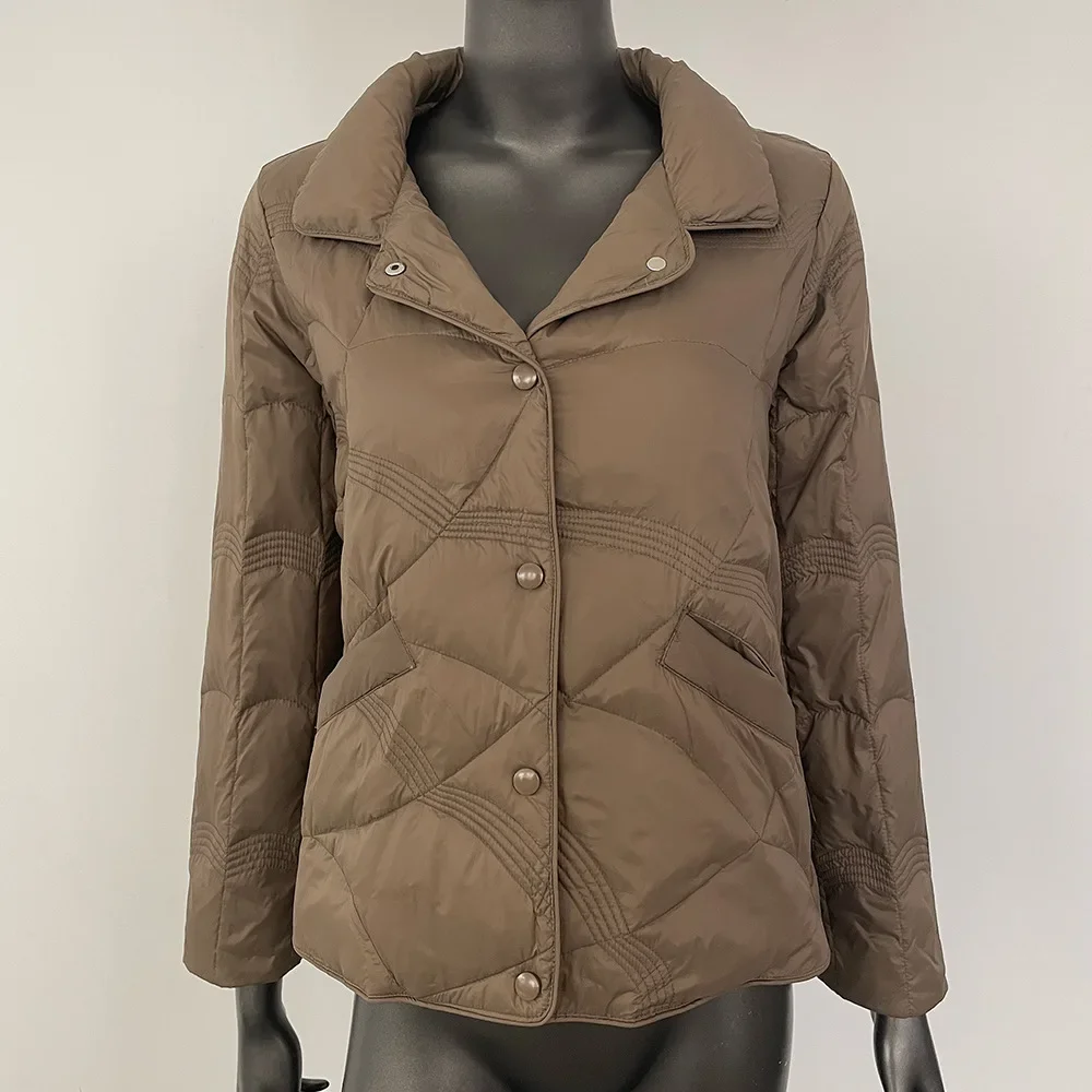 Высококачественный укороченный пуховик для женщин теплое белое пальто на утином