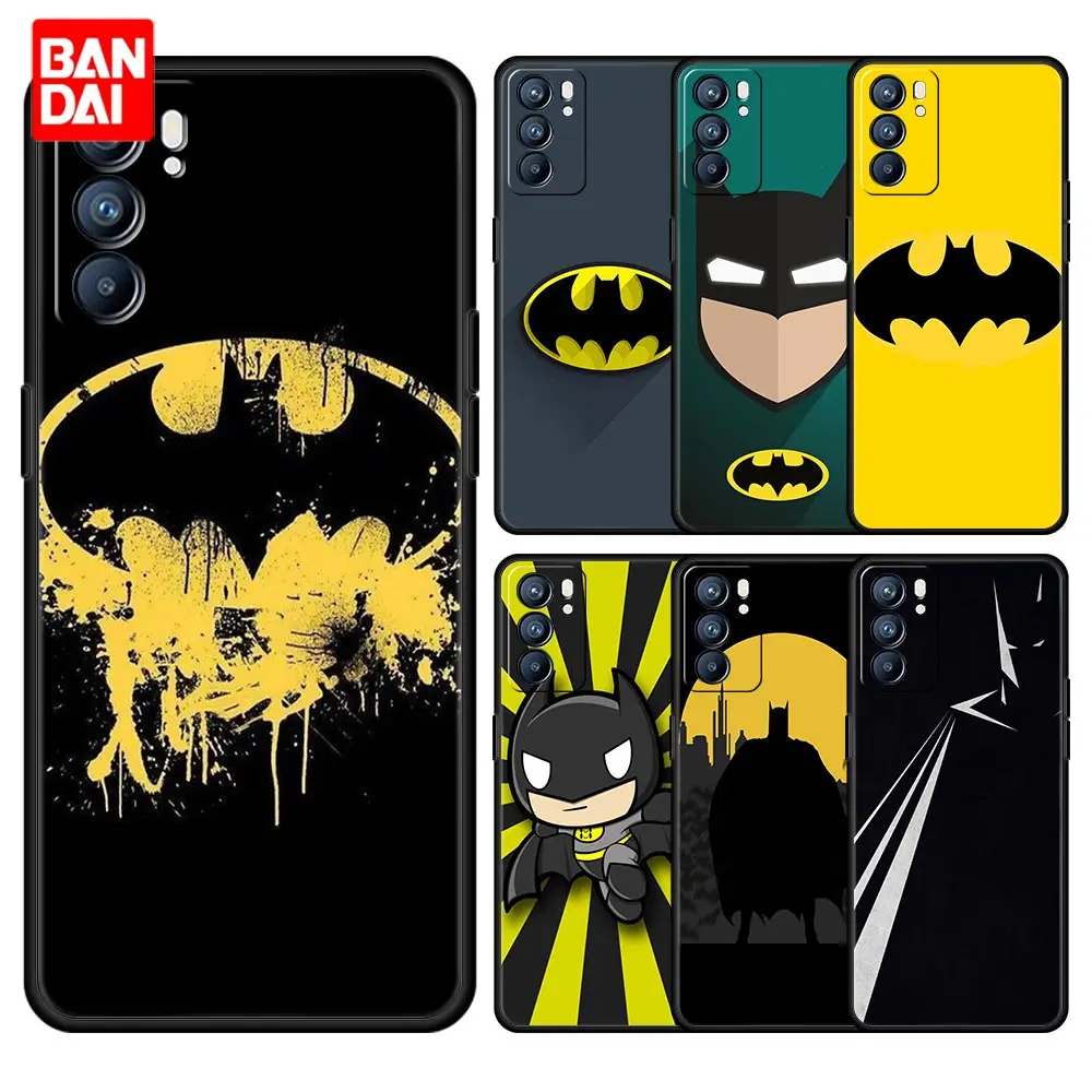 

Hot Batman Logo Case for Oppo A53 A52 A3s A5s A12 A9 A15 A31 A54 A74 A93 2020 A94 F19 Pro Black Bag Cover Silicone Funda Luxury