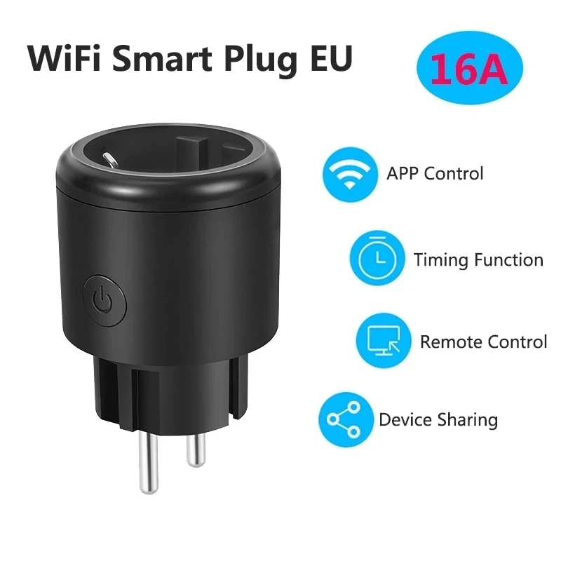 Умная розетка с поддержкой Wi-Fi, 16 А