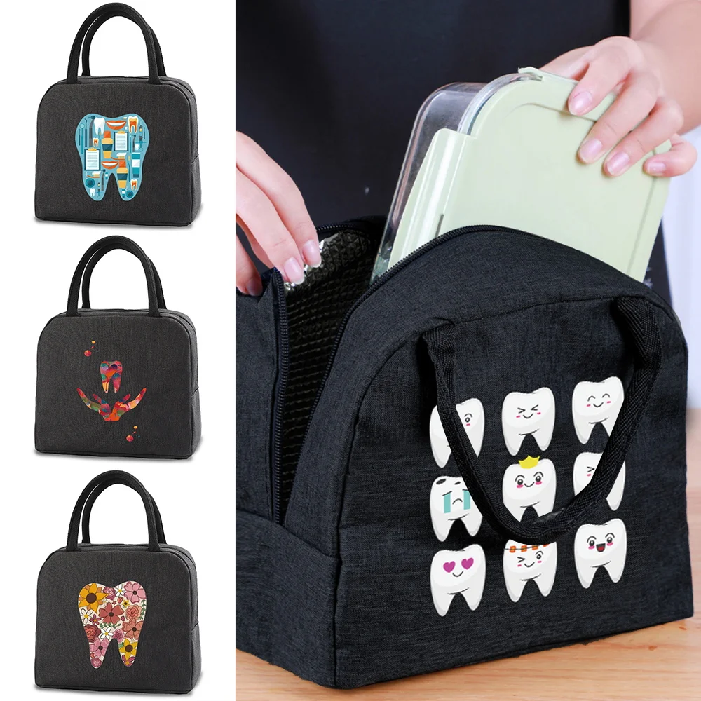 

Insulated Lunch Dinner Bags Handbags Portable Cooler Box Canvas Cold Food Container School Picnic Women Kids Travel Thermal Box