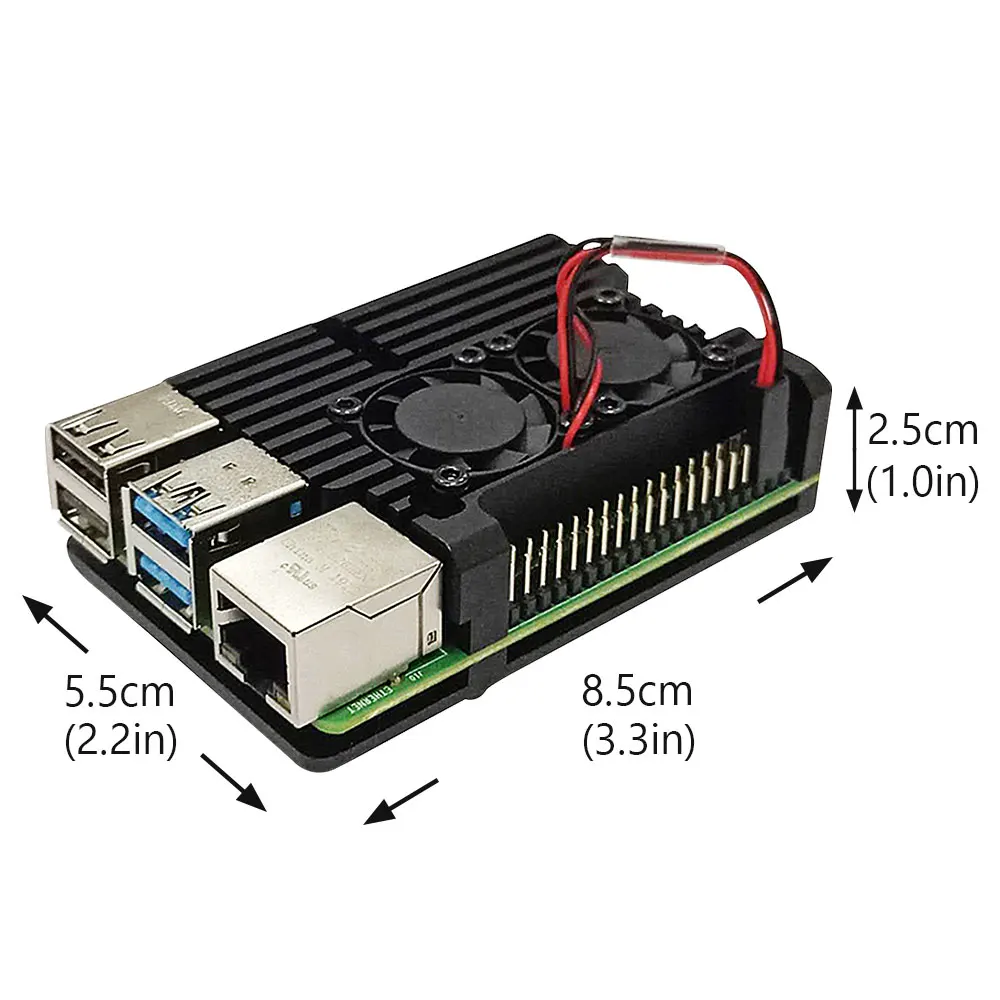 

Heat Cooling Case Aluminum Enclosure for Raspberry Pi 4 with Cooling Fan Hex Wrench