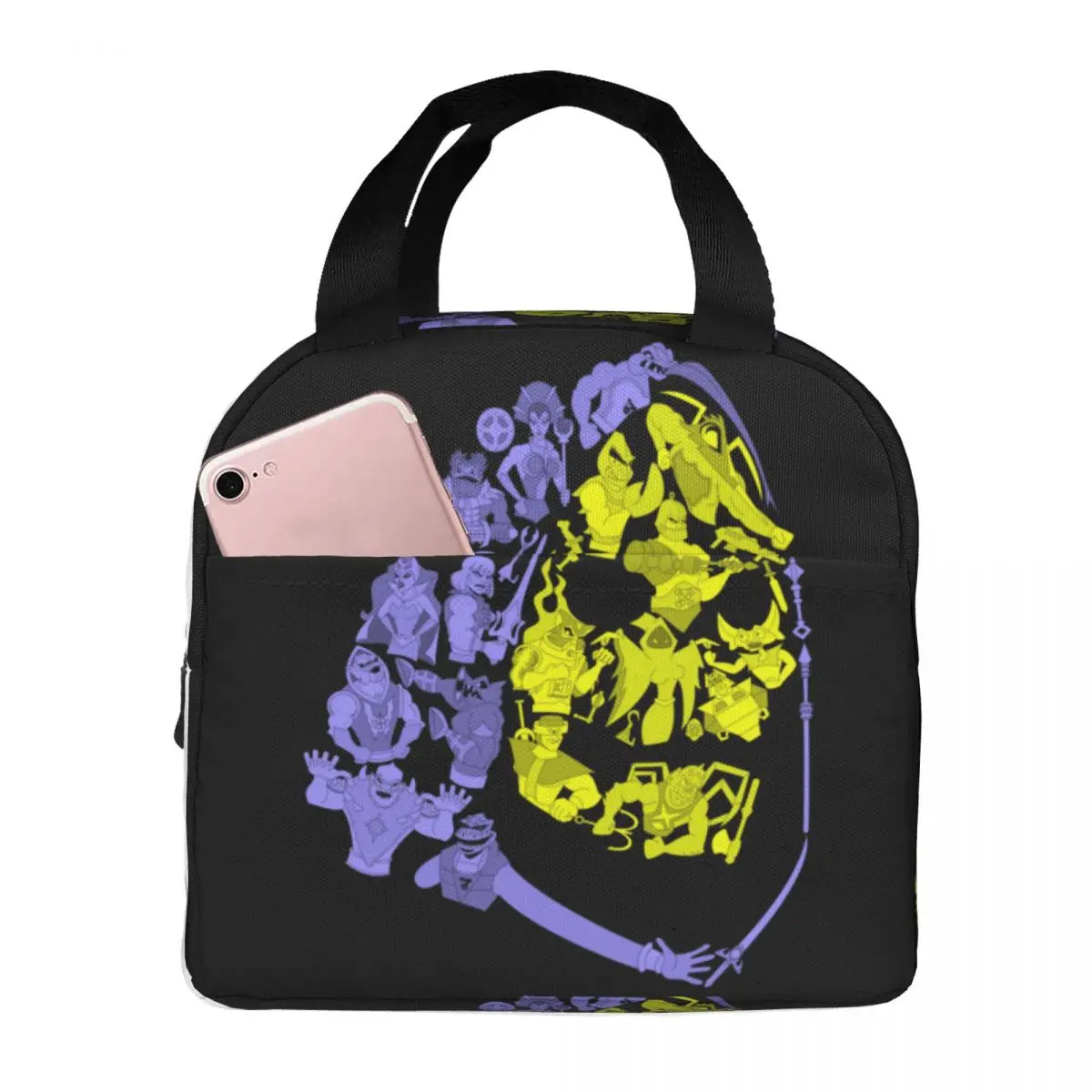 

Skeletor And Friends He-Man Lunch Bags Portable Insulated Oxford Cooler Bags Thermal Cold Food Picnic Lunch Box for Women Girl