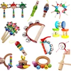 2022 детская деревянная погремушка, музыкальные инструменты, музыкальные деревянные игрушки-колокольчики, Детская красочная музыкальная игрушка