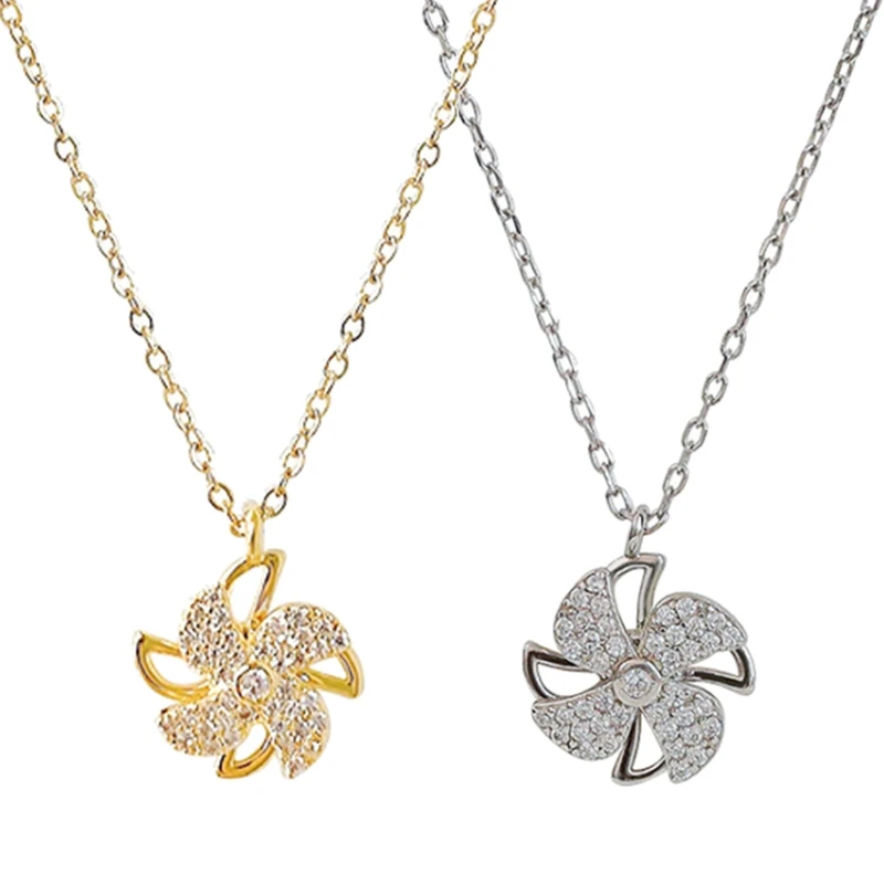 

Women Pinwheel Charms Necklace Girls Rotatable Windmill Pendant Choker Necklace Jewelry Decoration Gifts 264E