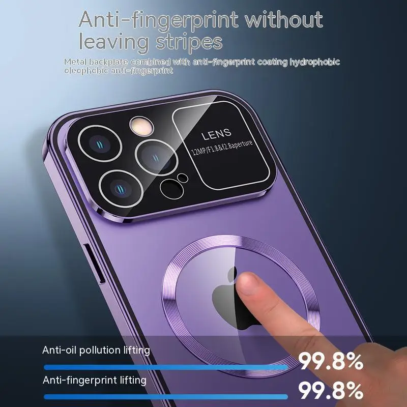 Metal Aluminum Alloy Magnetic Case For iPhone 14 13 12 Pro Max  360° Screen Lens HD Glass Magsafe Adsorption Protection Cover