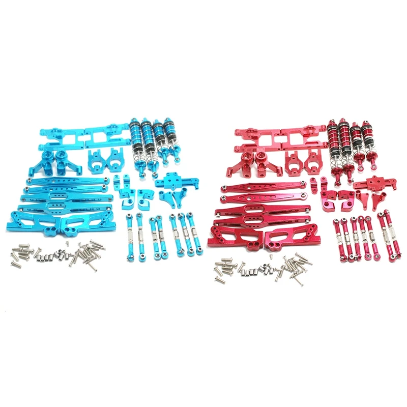 

2 Set 12428 Upgrade Accessories Kit For Wltoys 12428 12423 12427 Feiyue Fy03 Q39 Q46 1/12,Blue & Red
