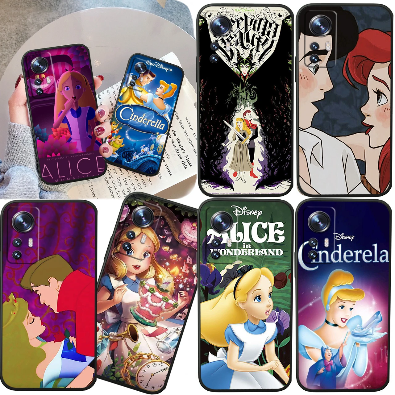 

Disney Sleeping Beauty For Xiaomi Mi 13 12T 11X 10T Note 10 Ultra Pro Lite 5G Soft Silicone Black Phone Case