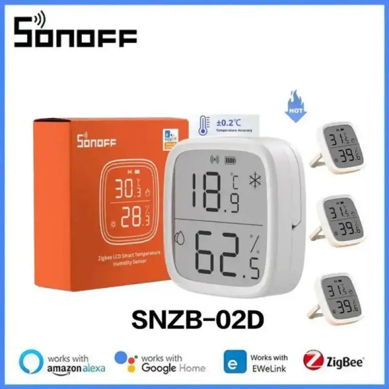 Умный датчик температуры и влажности SONOFF SNZB-02D Zigbee для ZBBrige-P EWeLink Alexa Google Home Assistant