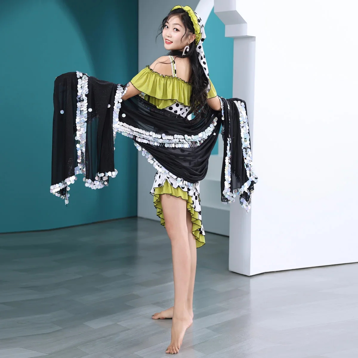 Шаль для танца живота Малайя вуаль с блестками реквизит на сцене аксессуар шарф