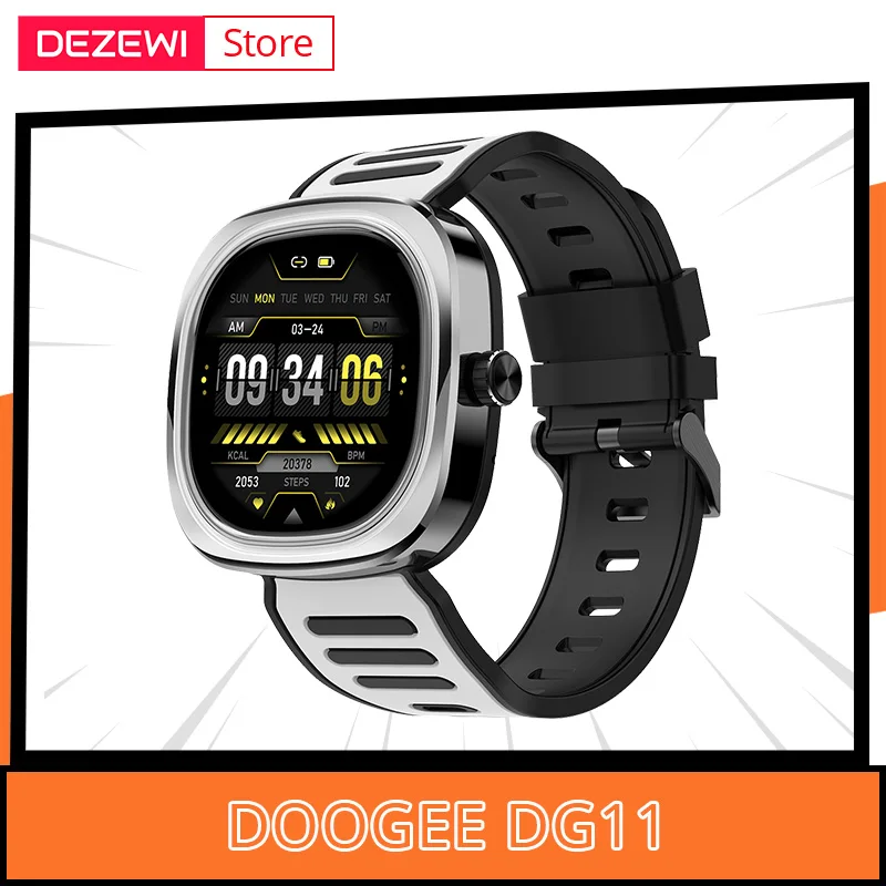 

Умные часы глобальная версия DOOGEE D11, IP68, 1,32 дюйма, ЖК-дисплей, Bluetooth 5,2, мониторинг уровня кислорода в крови, 70 спортивных режимов