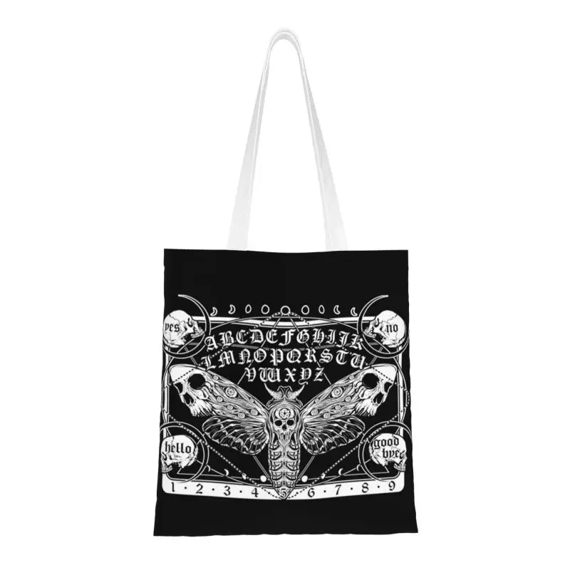 

Death Moth Ouija Board Grocery Shopping Tote Bag Women Funny Mystic Gothic Witchcraft Canvas Shoulder Shopper Bags Handbags