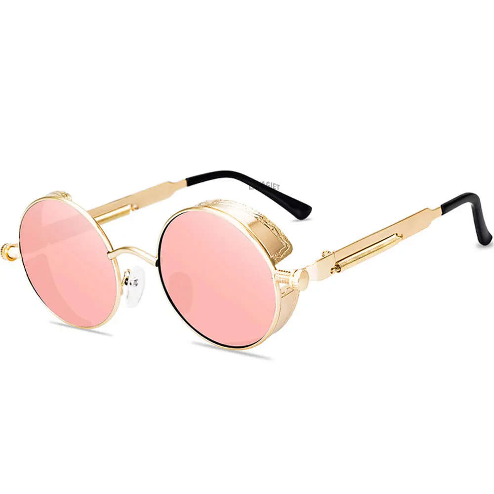 Модные металлические солнцезащитные очки в стиле стимпанк винтажный брендовый