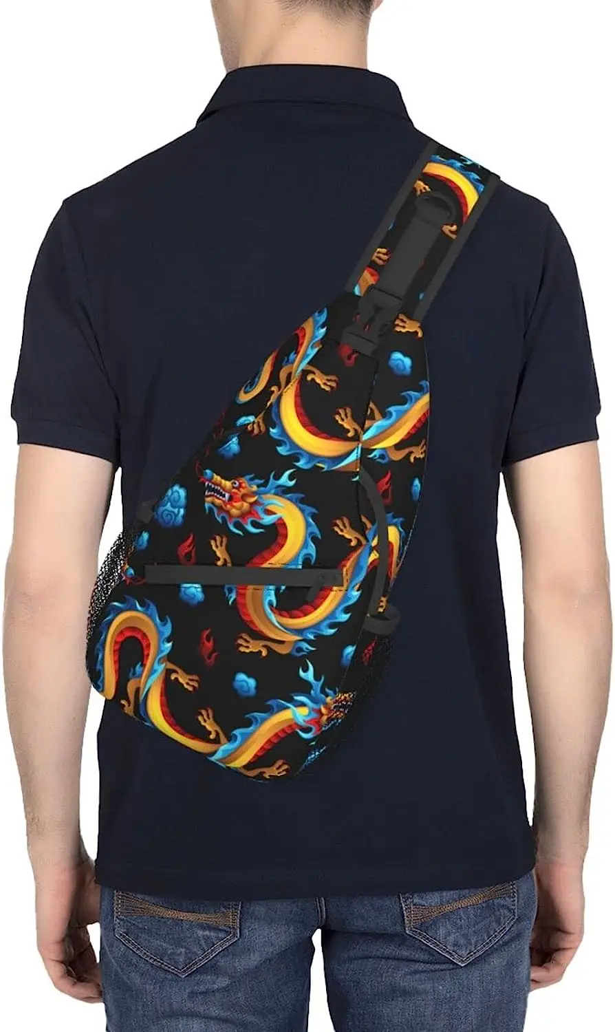 Рисунок 6 - Сумки-слинги с китайским рисунком дракона для мужчин