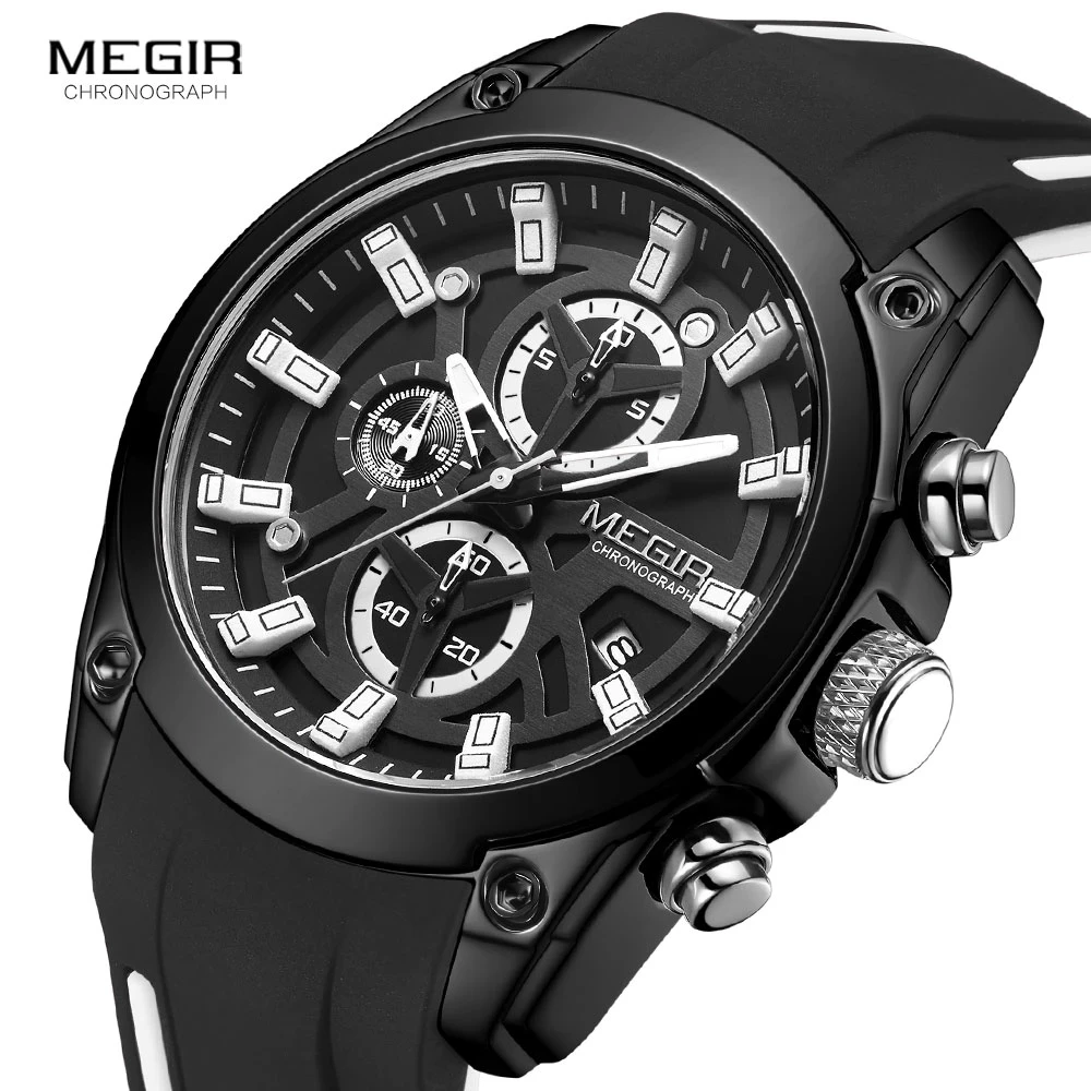

MEGIR 2020 Blau Sport Uhren für Männer Top Marke Luxus Chronograph Mann Uhr Military Quarz Uhren Luminous Relogio Masculino