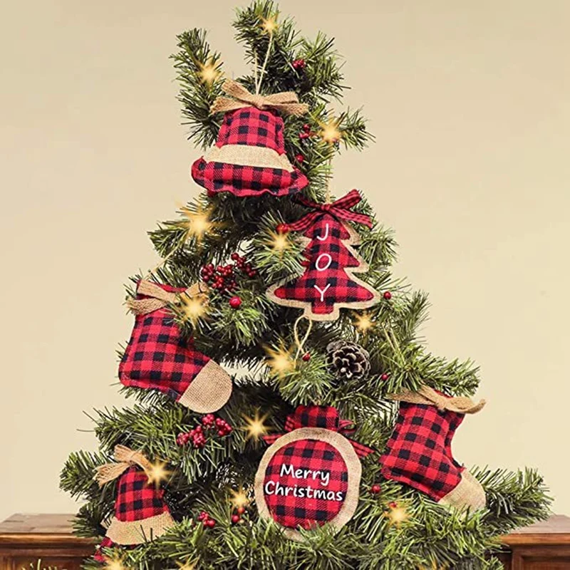 

Christmas Buffalo Lattice Ball Ornaments Christmas Fabric Ball Decoration Christmas Tree Ornaments