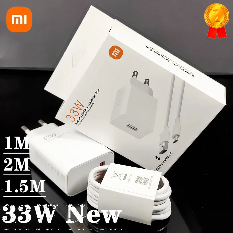 

Original Xiaomi 33W Charger 27w 30w EU Turbo Fast Charger Type C Cable Mi11 Lite NE 5G POCO F2 X3 Pro NFC Redmi Note 10 9 8