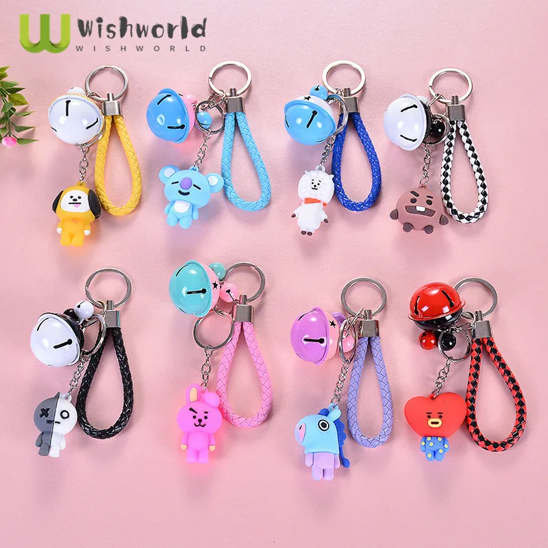 

The new 2022 Korean pop animal cartoon key chain lovely woman bag accessories car keys to prevent lost bell pendant