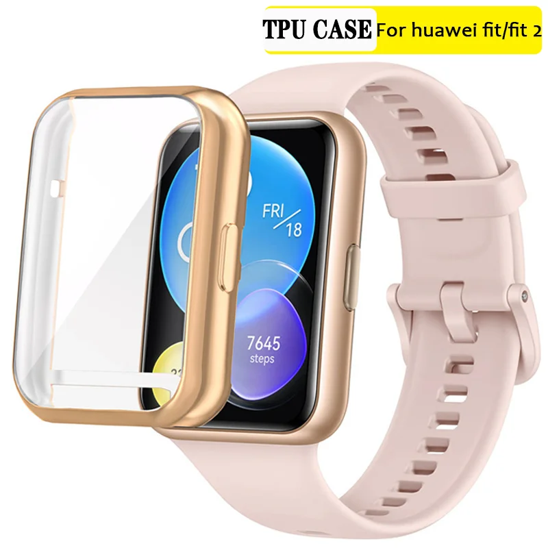 

Cover For Huawei Watch fit 2 Case Smartwatch Plated Accessories TPU Bumper All-Around Screen Protector For Huawei fit new Case