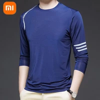 new xiaomi youpin three bar mens ice silk long sleeved quick drying breathable sweat absorbing skin friendly sports shirt