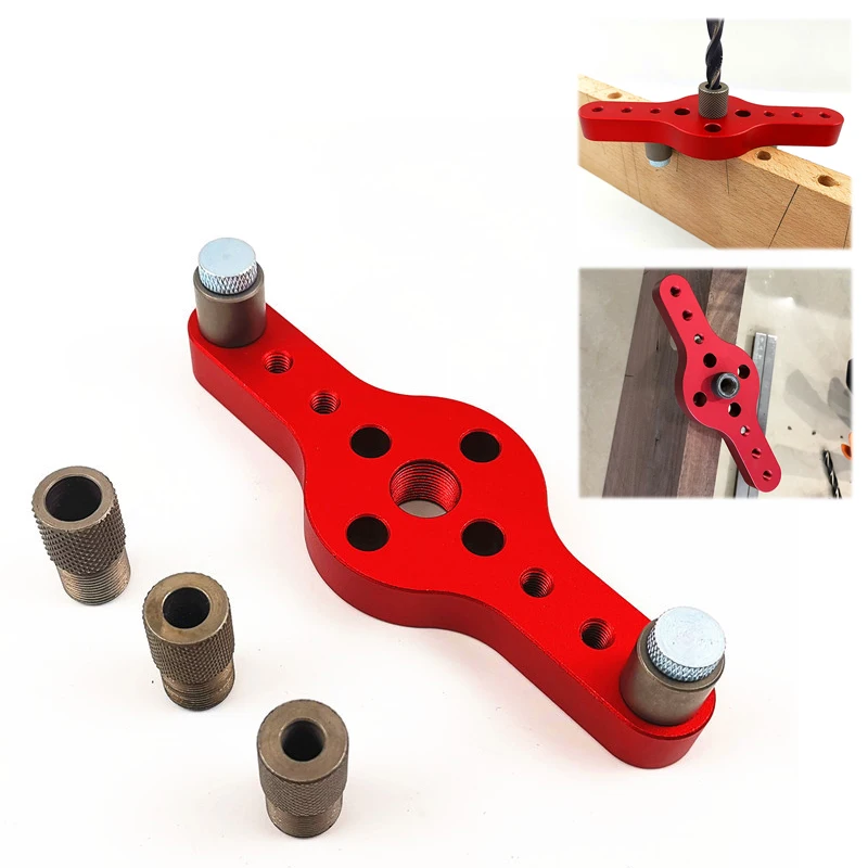 6/8/10mm Alloy Vertical Pocket Hole Jig Woodworking Drilling Locator Wood Dowelling Self Centering Drill Guide Kit Hole Puncher