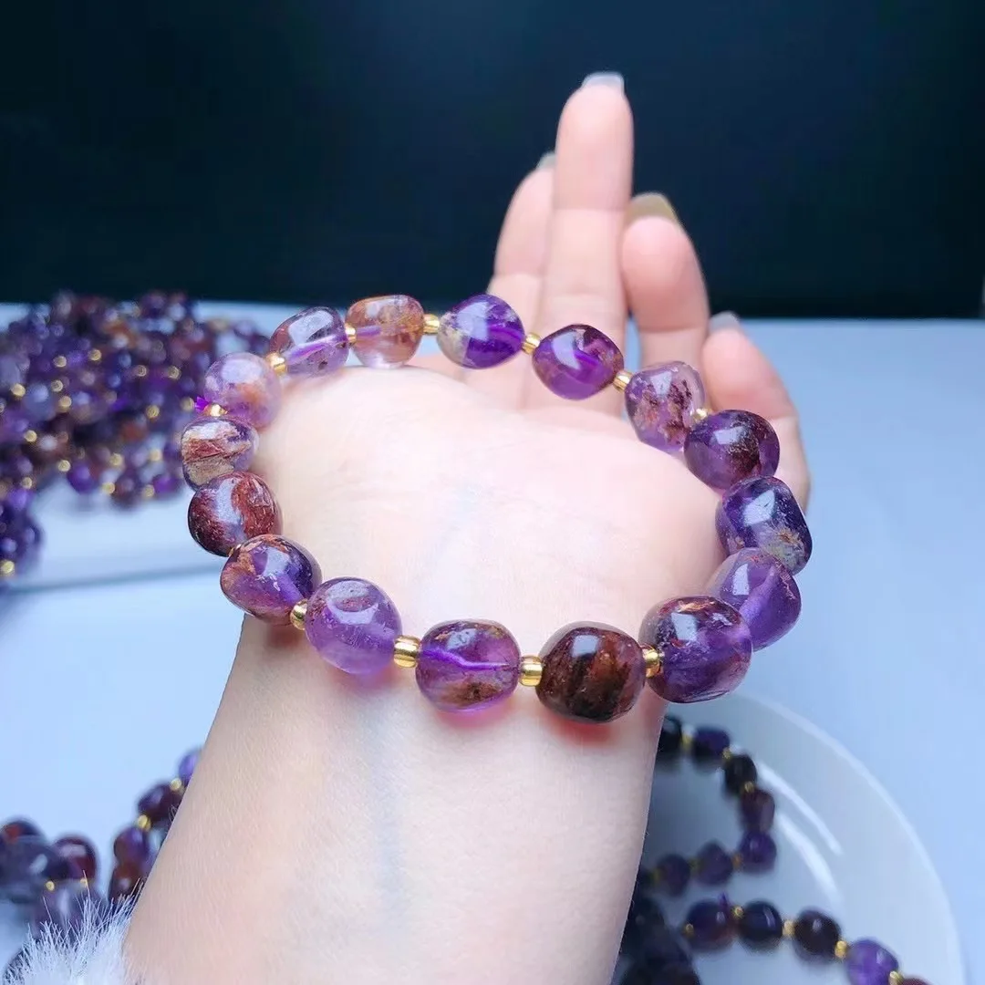 

Natural Amethyst Phantom Bracelet Fashion Retro Design Classic Jewelry New Girlfriend Guard Love Test Success Gift