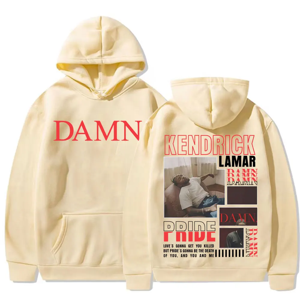 Фото Рэпер Kendrick Lamar Damn, обложка альбома, толстовки с принтом, мужские модные уличные толстовки в стиле хип-хоп, повседневная толстовка большого размера высокого качества №5