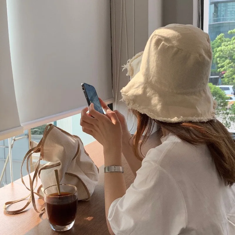 Панама женская/мужская с кисточками мягкая винтажная рыболовная шляпа из денима