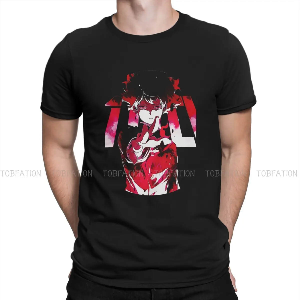 Put Hand Anime Mob Psycho 100 Men T Shirt Cotton Gothic Crewneck TShirt Harajuku Tops