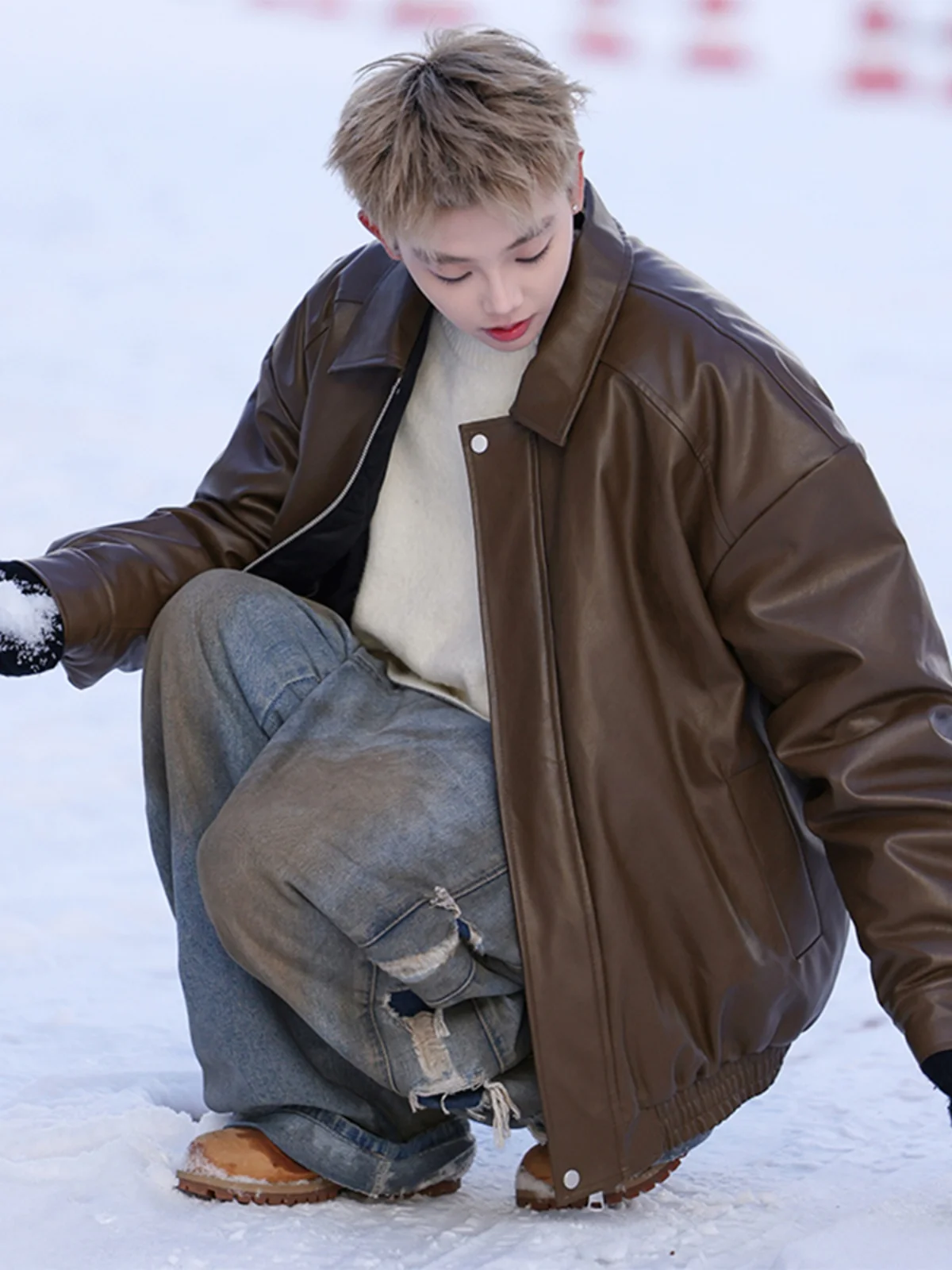 Американское кофейное пальто из искусственной кожи с хлопковой подкладкой