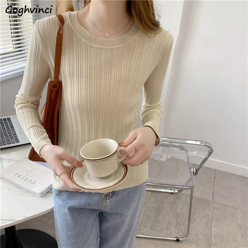 

Pullovers Woman Warm Casual All-match New Arrival Comfortable Elegant Simple Solid Office Ladies Clothing Autumn Fashion Fit